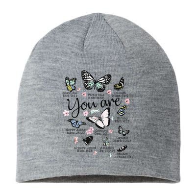 Inspirational Faithful Butterfly Design for Christians Sustainable Beanie