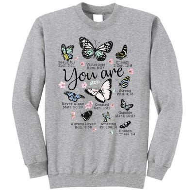 Inspirational Faithful Butterfly Design for Christians Tall Sweatshirt