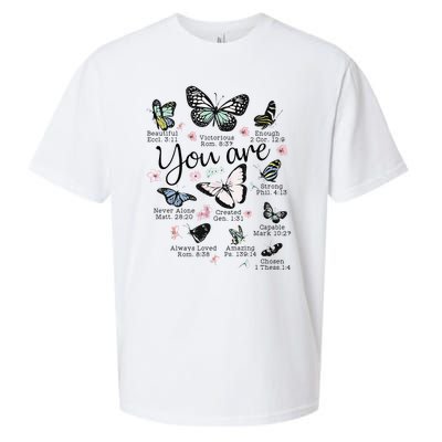 Inspirational Faithful Butterfly Design for Christians Sueded Cloud Jersey T-Shirt