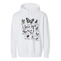 Inspirational Faithful Butterfly Design for Christians Garment-Dyed Fleece Hoodie