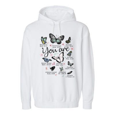 Inspirational Faithful Butterfly Design for Christians Garment-Dyed Fleece Hoodie