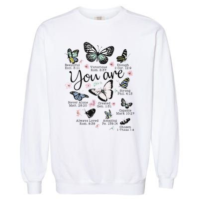 Inspirational Faithful Butterfly Design for Christians Garment-Dyed Sweatshirt