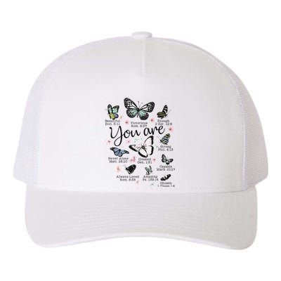 Inspirational Faithful Butterfly Design for Christians Yupoong Adult 5-Panel Trucker Hat