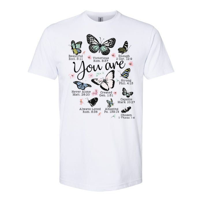 Inspirational Faithful Butterfly Design for Christians Softstyle CVC T-Shirt