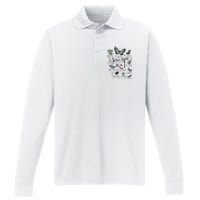 Inspirational Faithful Butterfly Design for Christians Performance Long Sleeve Polo