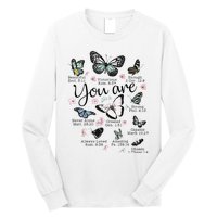 Inspirational Faithful Butterfly Design for Christians Long Sleeve Shirt