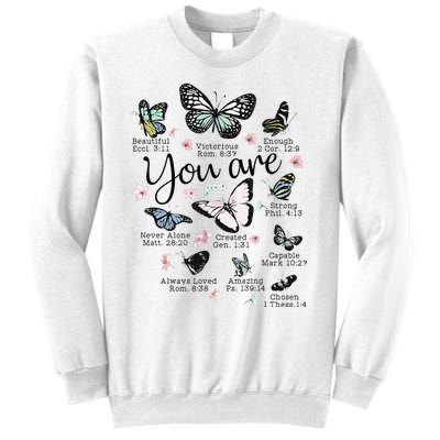 Inspirational Faithful Butterfly Design for Christians Sweatshirt