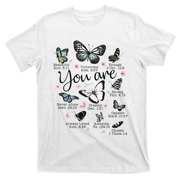 Inspirational Faithful Butterfly Design for Christians T-Shirt