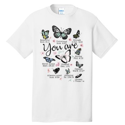 Inspirational Faithful Butterfly Design for Christians Tall T-Shirt