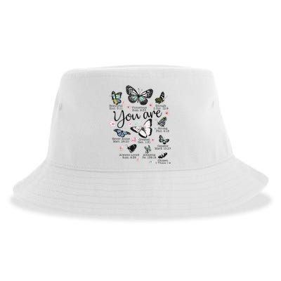 Inspirational Faithful Butterfly Design for Christians Sustainable Bucket Hat