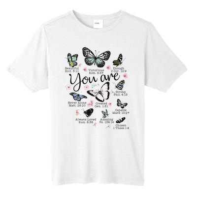 Inspirational Faithful Butterfly Design for Christians Tall Fusion ChromaSoft Performance T-Shirt