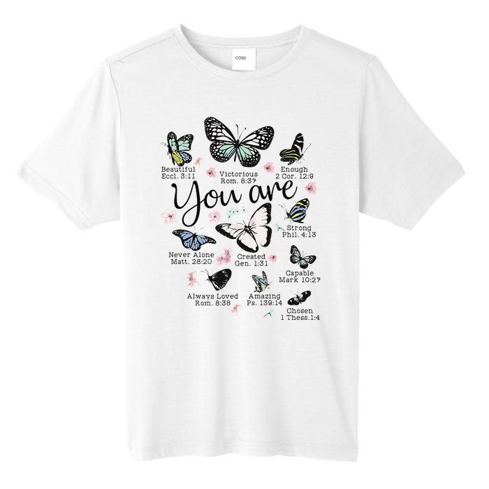 Inspirational Faithful Butterfly Design for Christians Tall Fusion ChromaSoft Performance T-Shirt