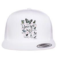 Inspirational Faithful Butterfly Design for Christians Flat Bill Trucker Hat