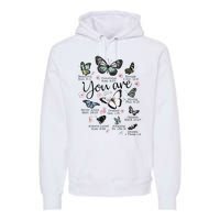 Inspirational Faithful Butterfly Design for Christians Premium Hoodie