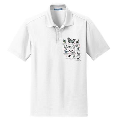 Inspirational Faithful Butterfly Design for Christians Dry Zone Grid Polo