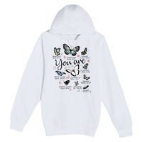 Inspirational Faithful Butterfly Design for Christians Premium Pullover Hoodie