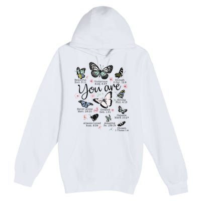 Inspirational Faithful Butterfly Design for Christians Premium Pullover Hoodie