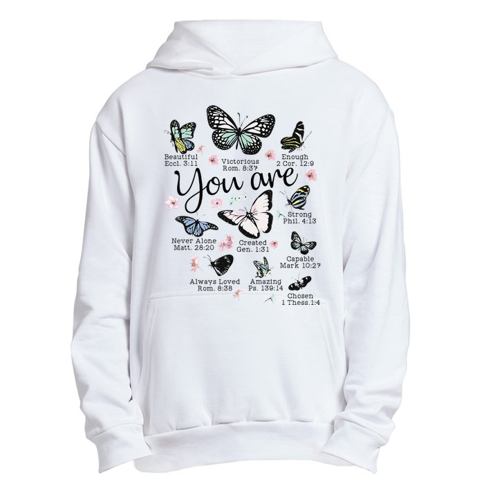 Inspirational Faithful Butterfly Design for Christians Urban Pullover Hoodie