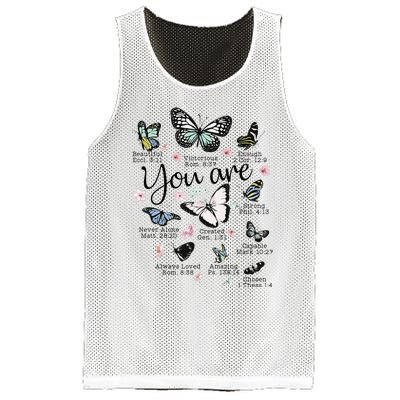 Inspirational Faithful Butterfly Design for Christians Mesh Reversible Basketball Jersey Tank