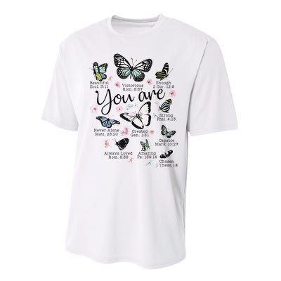 Inspirational Faithful Butterfly Design for Christians Performance Sprint T-Shirt