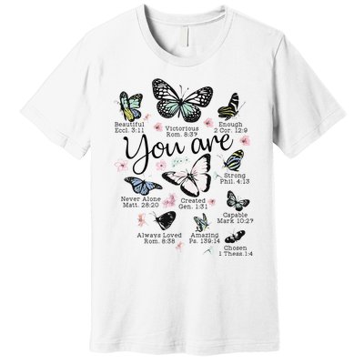 Inspirational Faithful Butterfly Design for Christians Premium T-Shirt