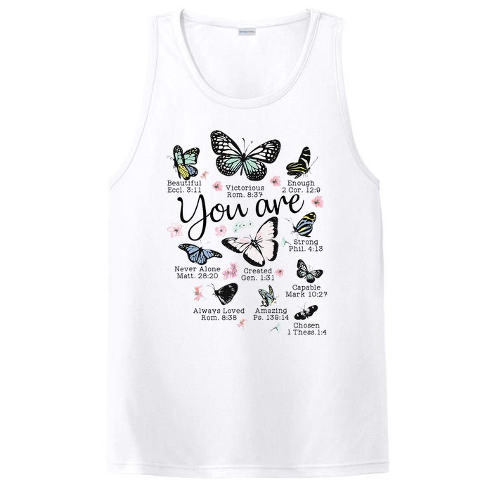 Inspirational Faithful Butterfly Design for Christians PosiCharge Competitor Tank