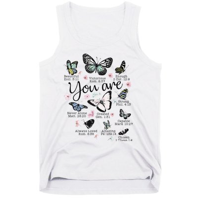 Inspirational Faithful Butterfly Design for Christians Tank Top