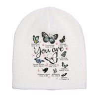 Inspirational Faithful Butterfly Design for Christians Short Acrylic Beanie