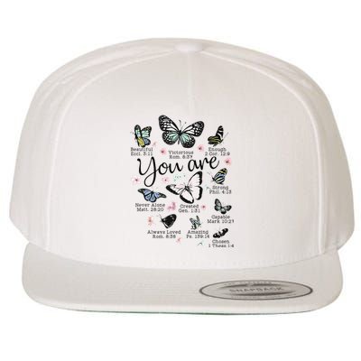 Inspirational Faithful Butterfly Design for Christians Wool Snapback Cap