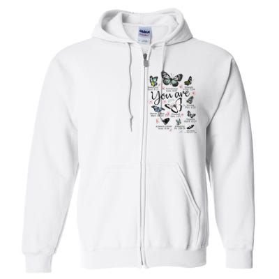 Inspirational Faithful Butterfly Design for Christians Full Zip Hoodie