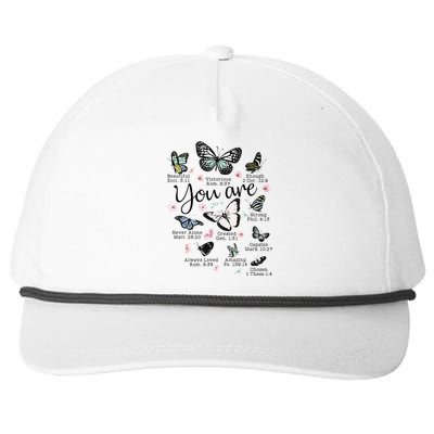 Inspirational Faithful Butterfly Design for Christians Snapback Five-Panel Rope Hat