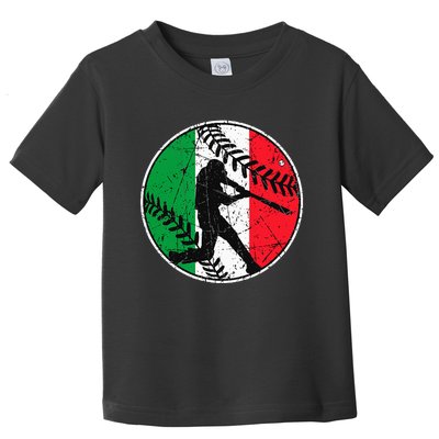 Italian Flag Baseball Hitter Italy Flag Toddler T-Shirt