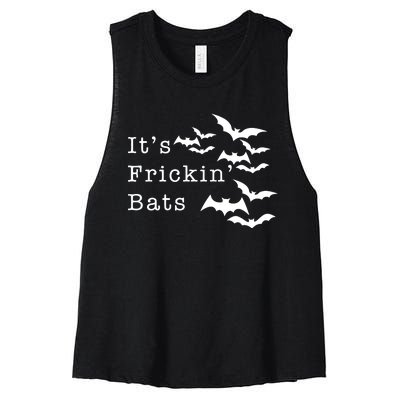 ItS Frickin Bats Halloween Women's Racerback Cropped Tank