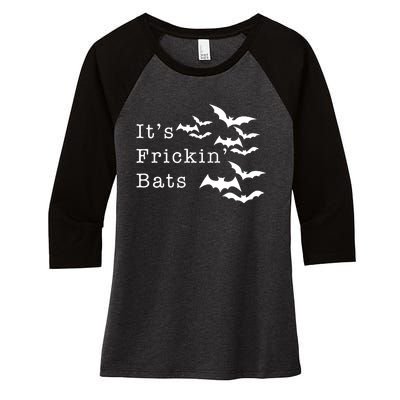 ItS Frickin Bats Halloween Women's Tri-Blend 3/4-Sleeve Raglan Shirt