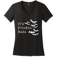 ItS Frickin Bats Halloween Women's V-Neck T-Shirt