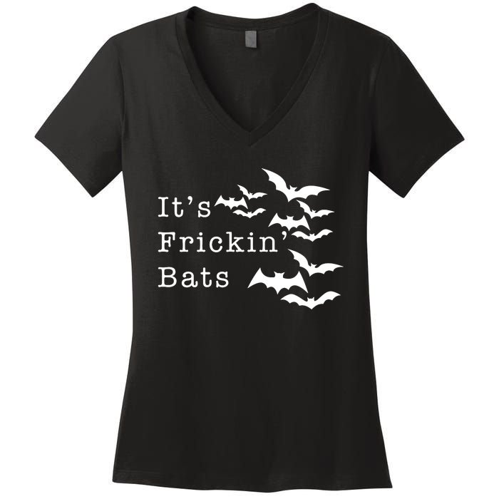 ItS Frickin Bats Halloween Women's V-Neck T-Shirt