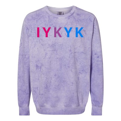 Iykyk Funny Bisexual Lgbtq Pride Subtle Lgbt Bi I Y K Y K Colorblast Crewneck Sweatshirt