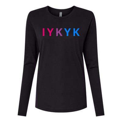 Iykyk Funny Bisexual Lgbtq Pride Subtle Lgbt Bi I Y K Y K Womens Cotton Relaxed Long Sleeve T-Shirt