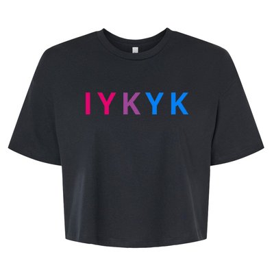 Iykyk Funny Bisexual Lgbtq Pride Subtle Lgbt Bi I Y K Y K Bella+Canvas Jersey Crop Tee