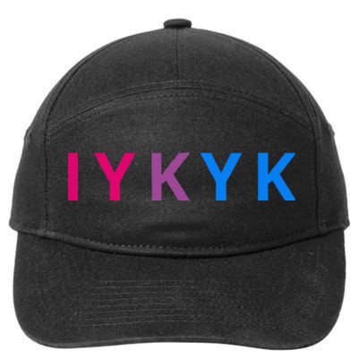 Iykyk Funny Bisexual Lgbtq Pride Subtle Lgbt Bi I Y K Y K 7-Panel Snapback Hat