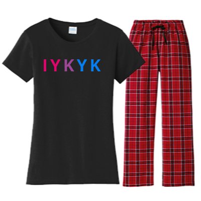 Iykyk Funny Bisexual Lgbtq Pride Subtle Lgbt Bi I Y K Y K Women's Flannel Pajama Set