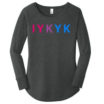 Iykyk Funny Bisexual Lgbtq Pride Subtle Lgbt Bi I Y K Y K Women's Perfect Tri Tunic Long Sleeve Shirt