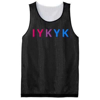 Iykyk Funny Bisexual Lgbtq Pride Subtle Lgbt Bi I Y K Y K Mesh Reversible Basketball Jersey Tank