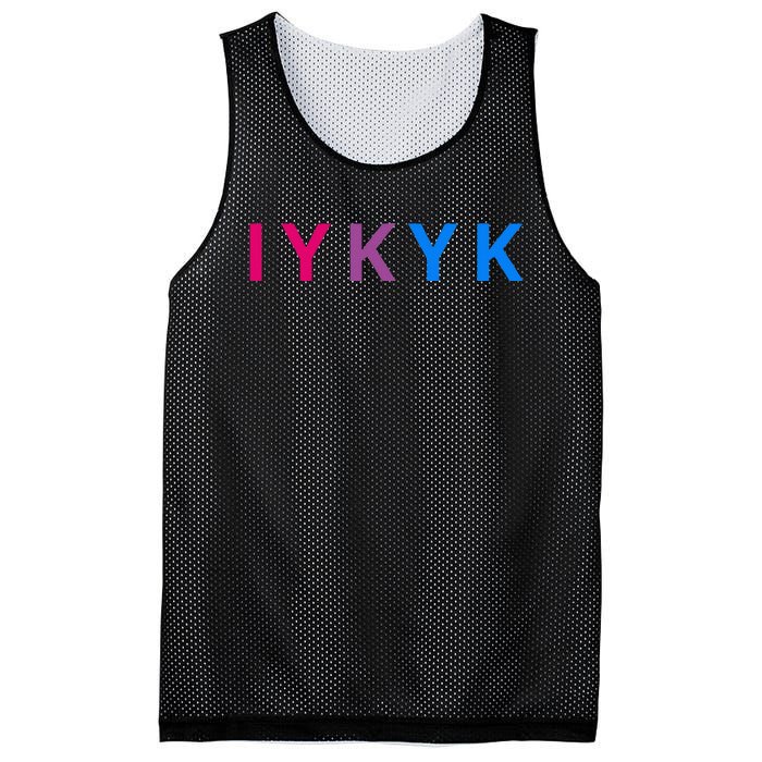 Iykyk Funny Bisexual Lgbtq Pride Subtle Lgbt Bi I Y K Y K Mesh Reversible Basketball Jersey Tank