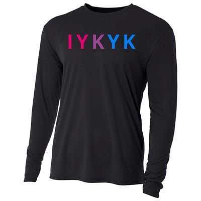 Iykyk Funny Bisexual Lgbtq Pride Subtle Lgbt Bi I Y K Y K Cooling Performance Long Sleeve Crew