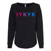 Iykyk Funny Bisexual Lgbtq Pride Subtle Lgbt Bi I Y K Y K Womens California Wash Sweatshirt