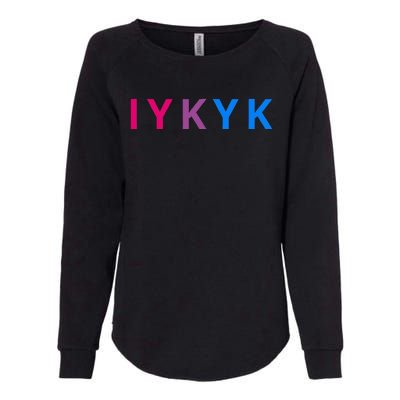 Iykyk Funny Bisexual Lgbtq Pride Subtle Lgbt Bi I Y K Y K Womens California Wash Sweatshirt