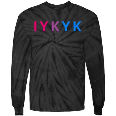 Iykyk Funny Bisexual Lgbtq Pride Subtle Lgbt Bi I Y K Y K Tie-Dye Long Sleeve Shirt