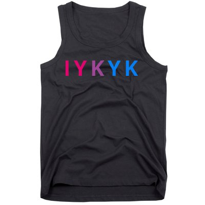 Iykyk Funny Bisexual Lgbtq Pride Subtle Lgbt Bi I Y K Y K Tank Top