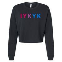 Iykyk Funny Bisexual Lgbtq Pride Subtle Lgbt Bi I Y K Y K Cropped Pullover Crew